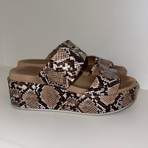 J/Slides Double Strap Wedge Platform Snake Sandal